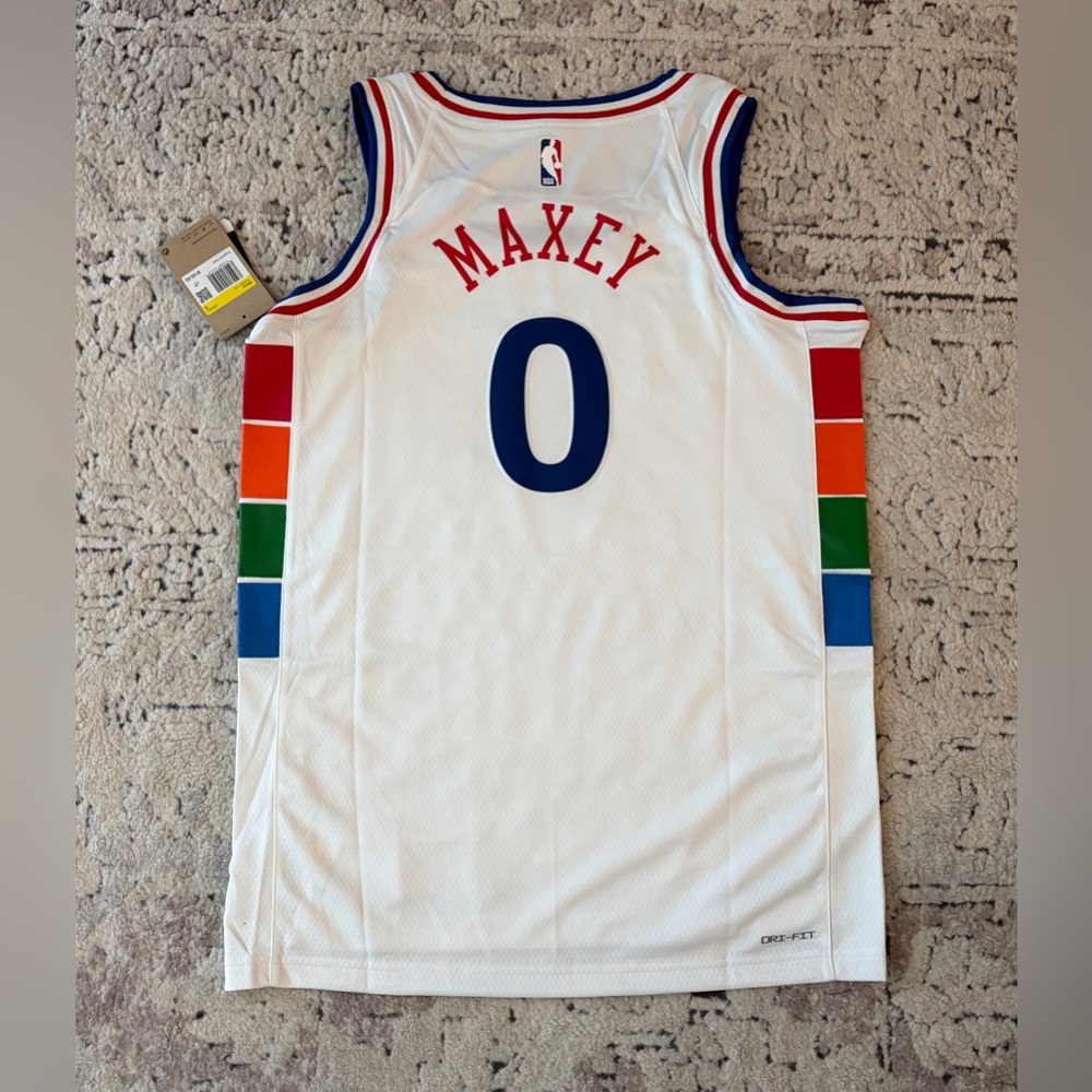 Nike Authentic Philadelphia 76ers Sixers NBA Tyrese Maxey #0 Jersey Men’s Sz: S - Picture 3 of 9